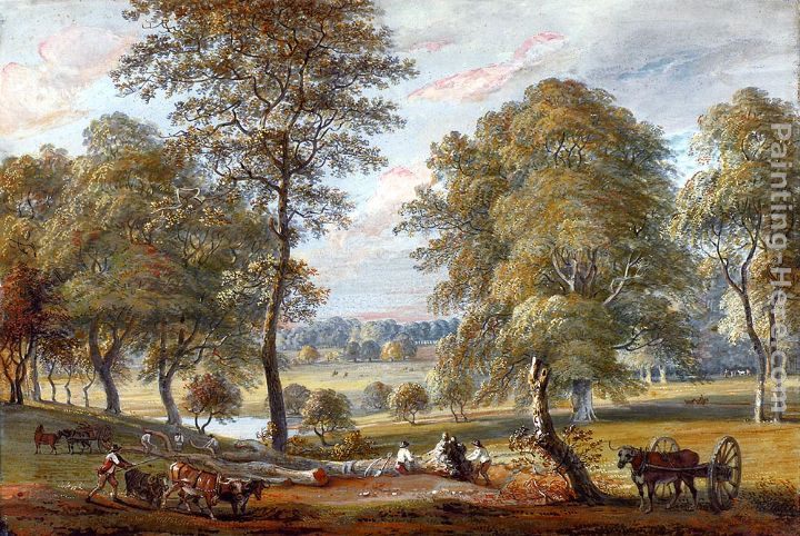 Paul Sandby Foresters In Windsor Great Park
